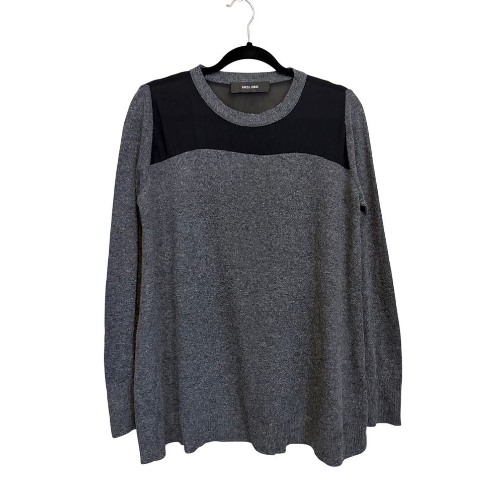 Garza Lobos Sweater 36 M/L Gray Colorblock Wool Minimalist Lounge Quiet Luxury